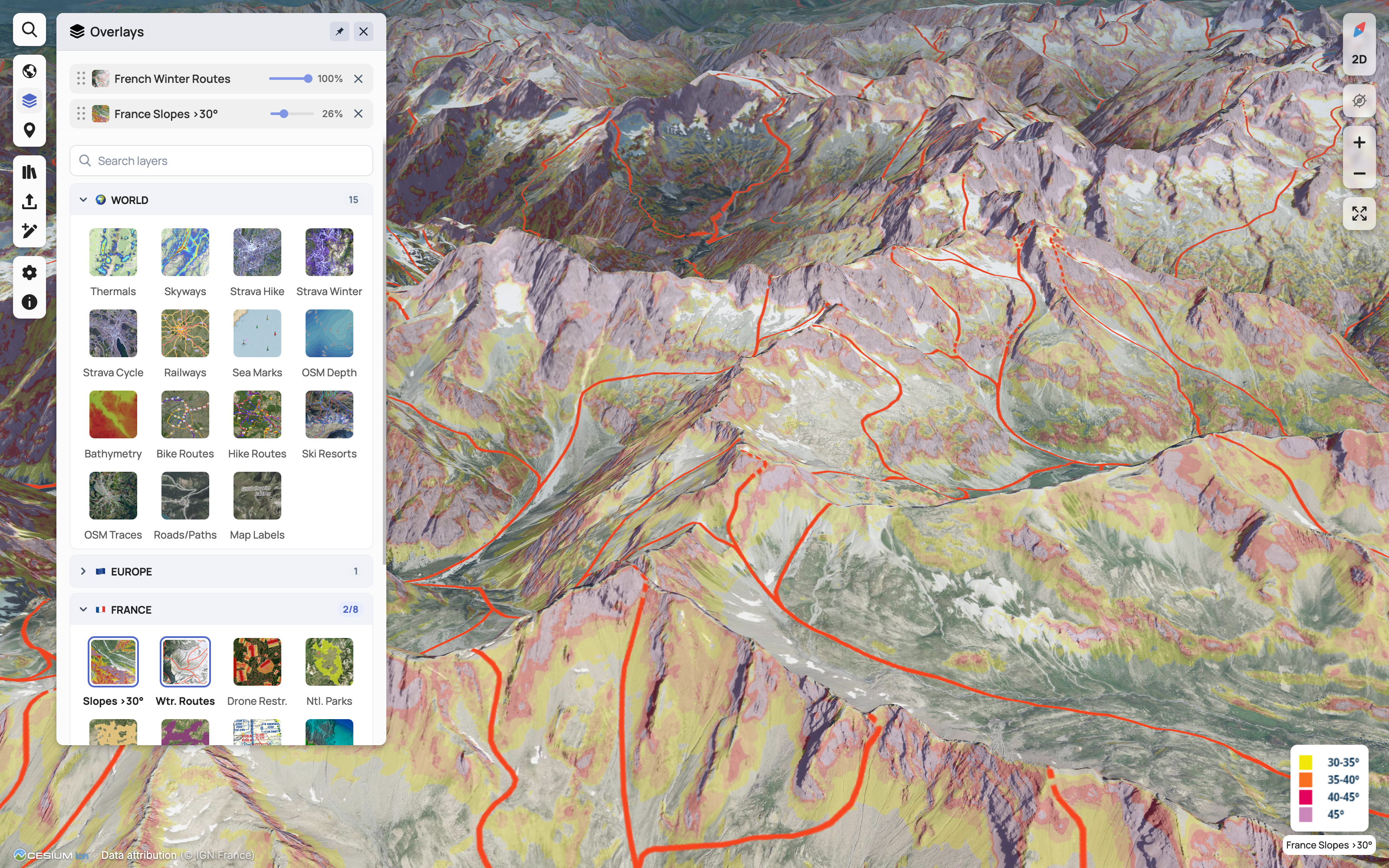 70+ layers & overlays